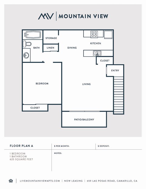 Mountain View Apartments Floorplan A